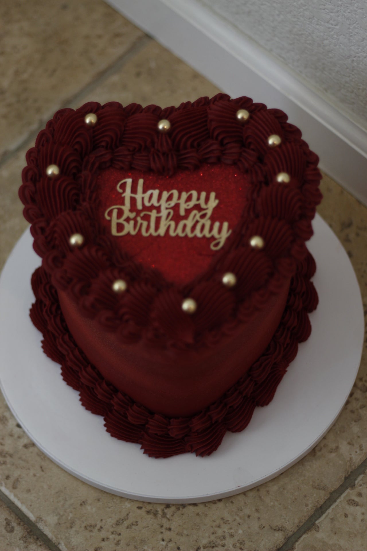 Heart-Shaped 8 inch Custom Cake